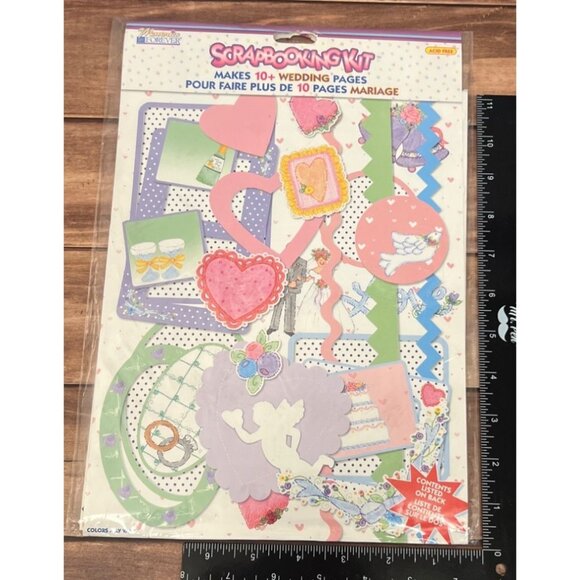 Scrapbooking Kit For Wedding Pages 8.5" X 11" Makes 10+ Pages Vtg 1999 - Picture 1 of 5
